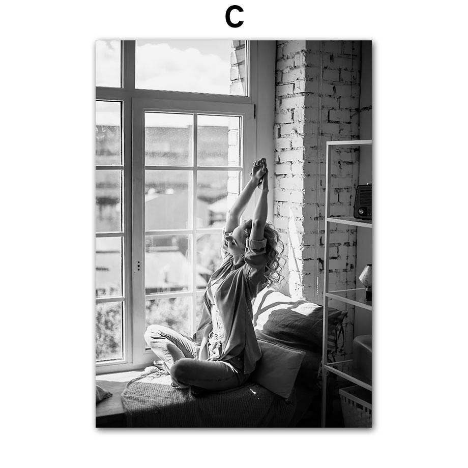 Black White Women Bathtub Camera Wall Art Canvas Painting Vintage Nordic Posters And Prints Pictures For Living Room Home Decor