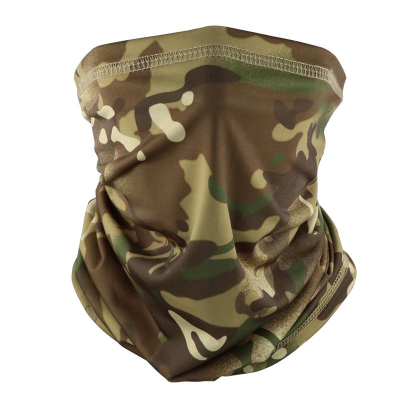 Camouflage Ice Silk Neck Gaiter: Multifunctional Summer Headscarf for Outdoor Cycling, Sun Protection, and Quick-Drying Breathable Face Mask for Men.