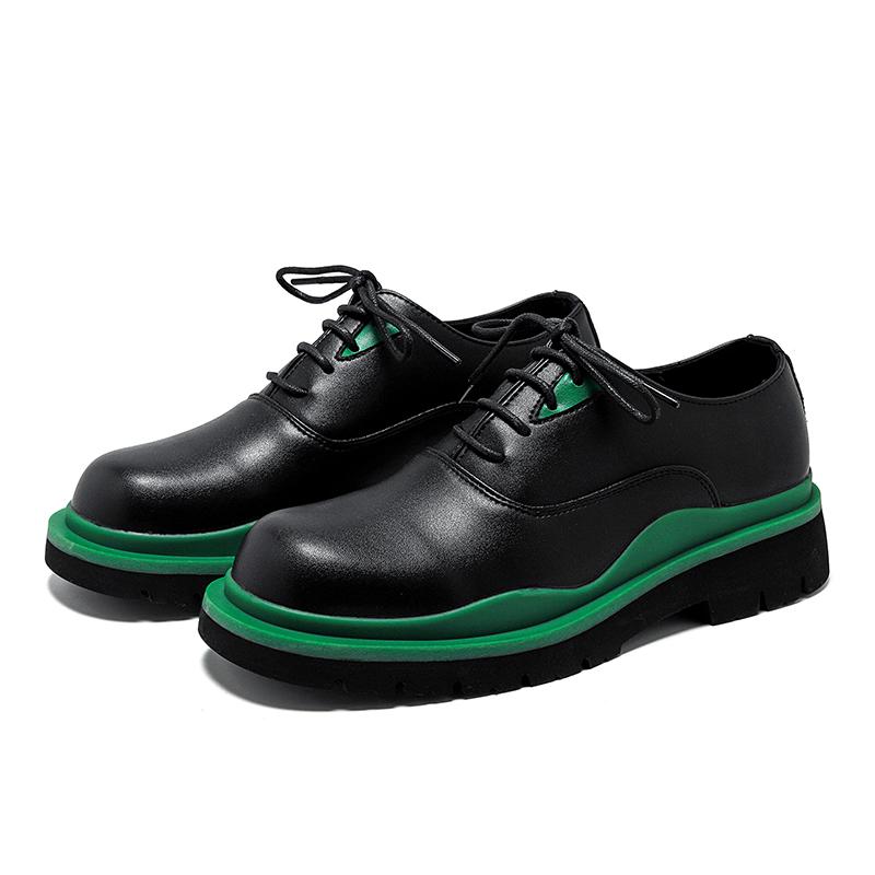 British Platform Shoes for Men Shoes Leather Shoes Business Dress Shoes All-Match Casual Wear-Resistant Footwear Chaussure Homme