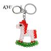 Christmas Beaded Keychain Handmade Keychain, Xmas Tree Wreath Gift Box Bell Decorative Key Ring Santa Keyring, Backpack Hanging Decor for Party Favors
