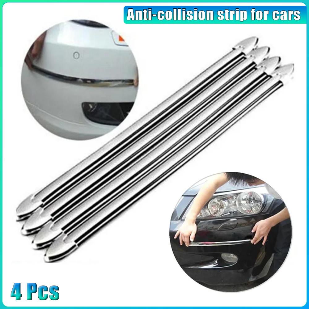 Last Stock 4pcs Car SUV Edge Anti-collision Strip Bumper Protector Guard Bar Anti-Rubbing Scraping Bumper Crash Styling Moldings