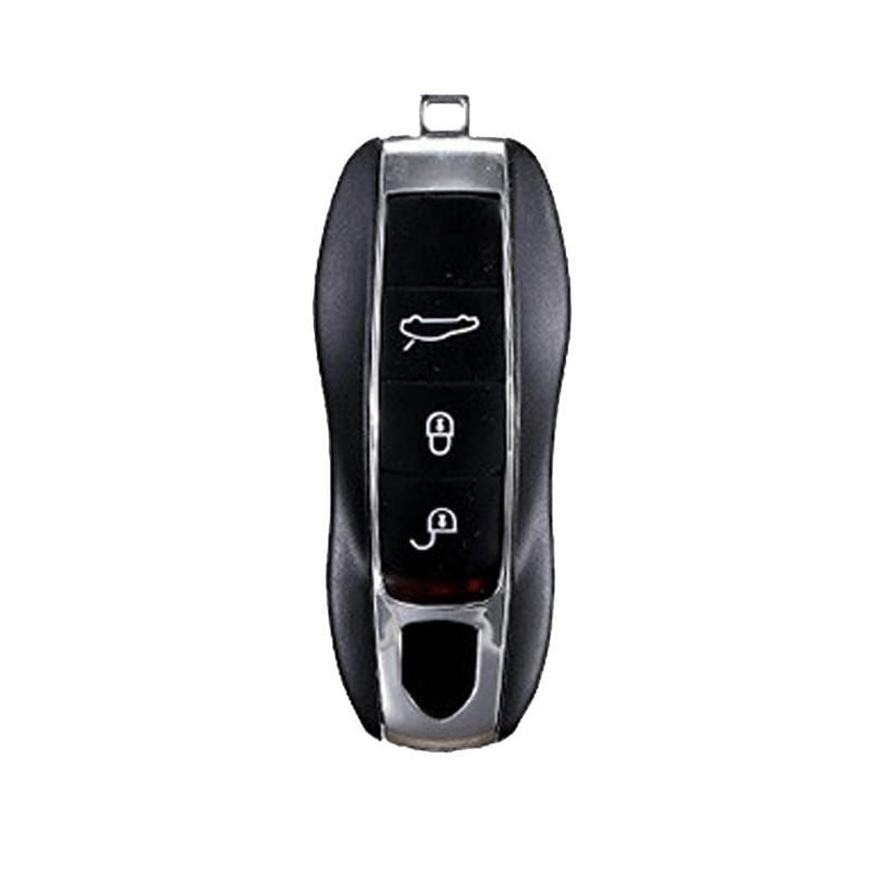 Leather Car Remote Key Case Full Cover Shell Fob For Porsche 911 718 Panamera Macan Cayenne Boxster Cayman Keychain Accessories