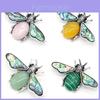 Classic Alloy Butterfly Brooch Pin With Faux Stone And Shell For Women Fashion Accessory