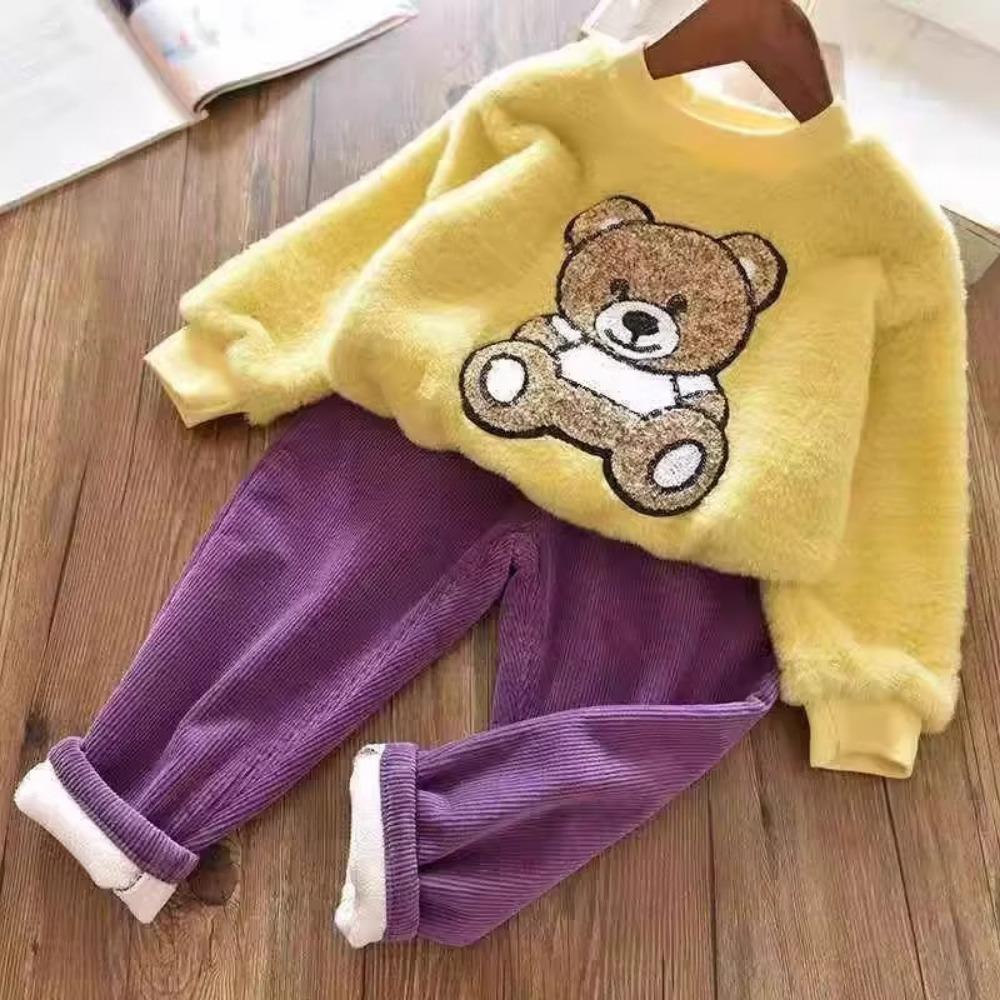 Girls Boys Pants Autumn and Winter Outer Wear Padded and Thickened Pants Children Long Pants Winter Long Pants