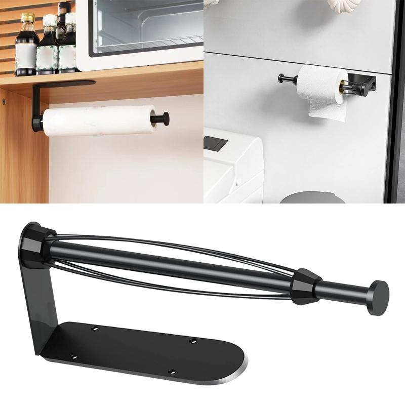Paper Towel Dispenser Strong Adhesive Kitchen Paper Hold with Damping Effect
