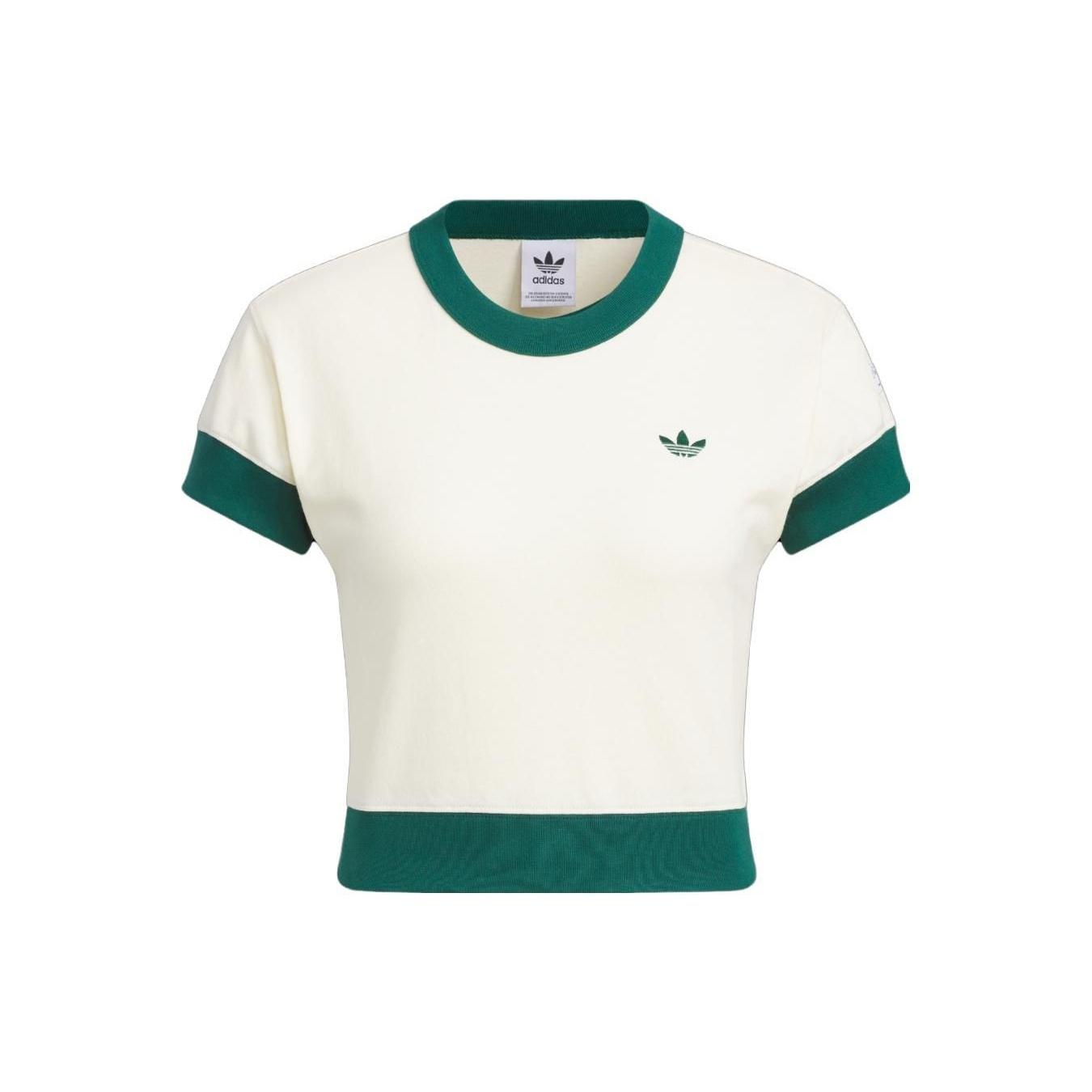 (WMNS) adidas Originals x Notitle Tennis T-Shirts  White Green  Women s IN1078 XXS