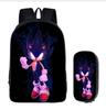 Straight Hair Animation Digital Printing Children'S Two-Piece Set Backpack Pencil Bag Primary And Secondary School Schoolbag