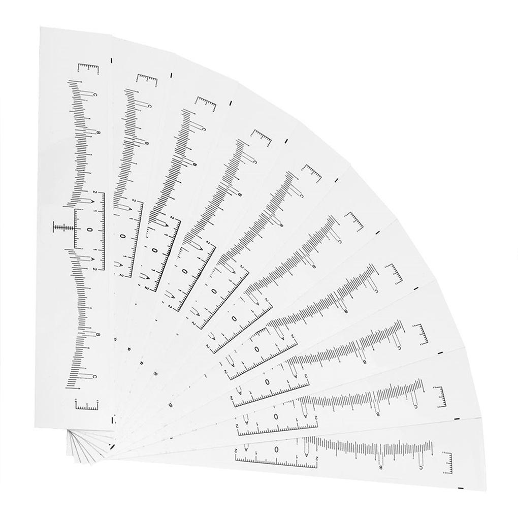 10 Pieces Single Use Eyebrow Ruler Stickers Plastic Stencil Positioning Guide Permanent Makeup Beginners Salon