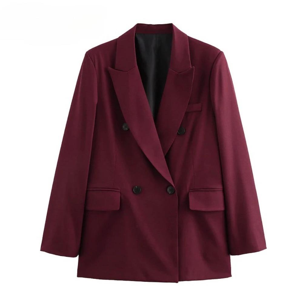 Straight Women's Blazers Office Long Blazer Woman Long Sleeve Oversized Blazer for Women Outerwears Vintage Coats