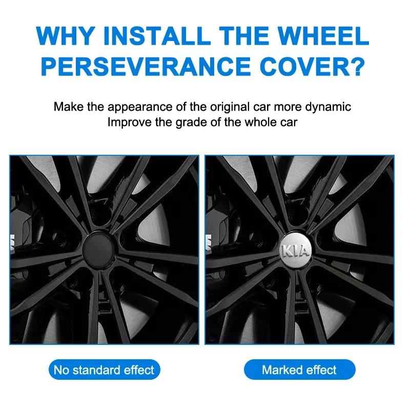 4Pcs 58MM Car Emblem Wheel Center Cover Hub Accessories For KIA Soul Cadenza K5 K9 Proceed Niro Sportage EV3 Carnival Forte K8