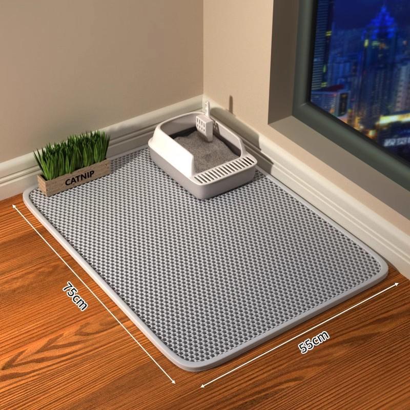 Podložka pod kočkolit s dárkem Dvouvrstvá voděodolná podložka pod kočičí záchod Protiskluzová podložka pod písek pro kočky Omyvatelná podložka na postel Čistící podložka Produkty