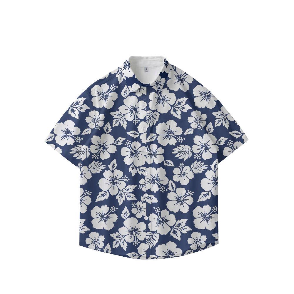 Summer 3D Printed Short Sleeve Flower Shirt Men'S Vintage Hawaiian Beach Casual Loose Men'S Large Size Shirt
