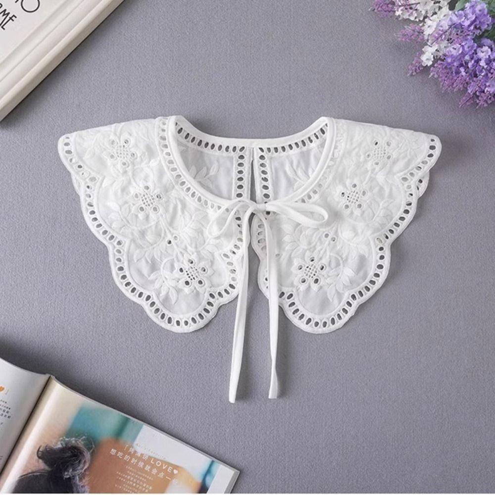 Black White Fake Collar Lace Floral Decoration Collar New False Collar For Women Girls