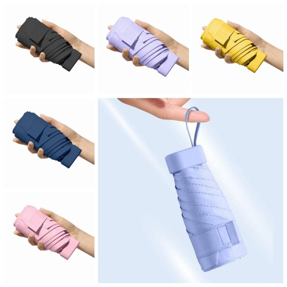 Five Fold Mini Sun Umbrella UV Protection Folding Pocket Umbrella Hand Operated Parasol  Women