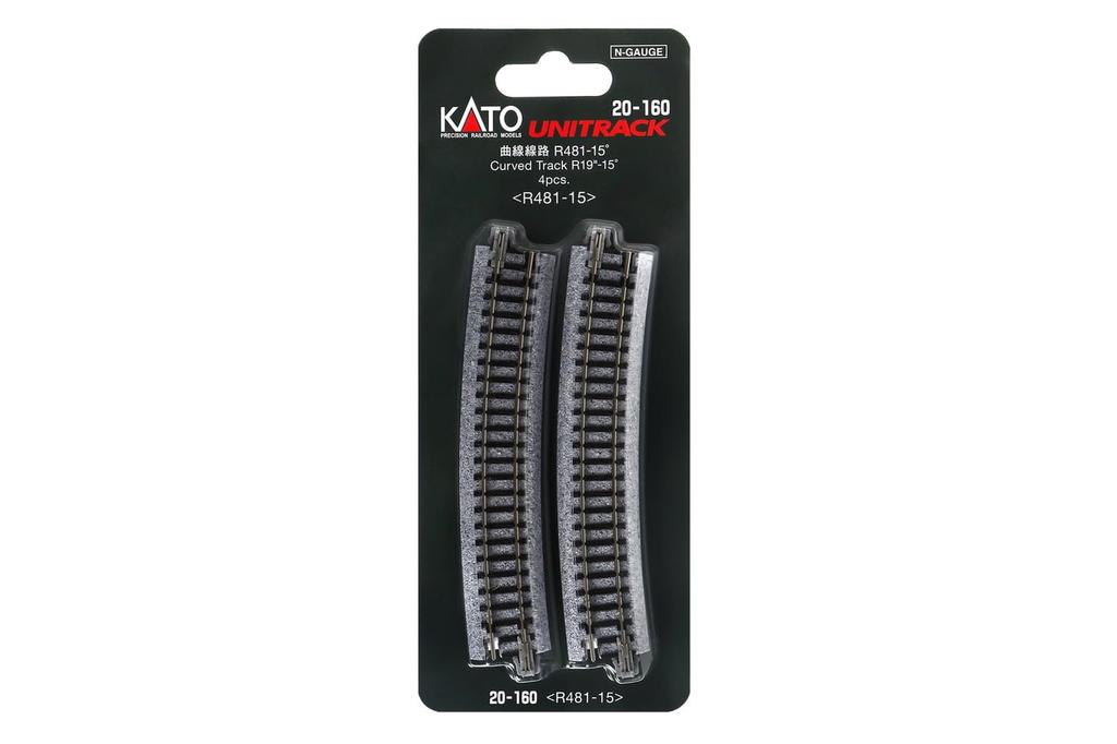 KATO N gauge curved track R481-15° 4 pieces 20-160 railroad model supplies