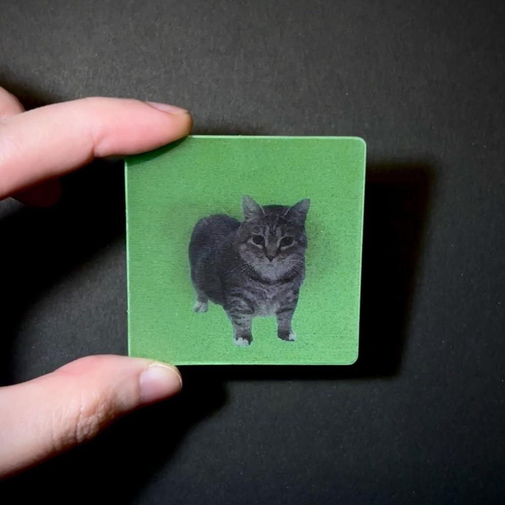 Oiiai Carta Lenticolare Creativa Gatto Effetto GIF Ornamento da Appendere per Auto Portachiavi Divertente per Alleviare lo Stress Accessorio per Telefono