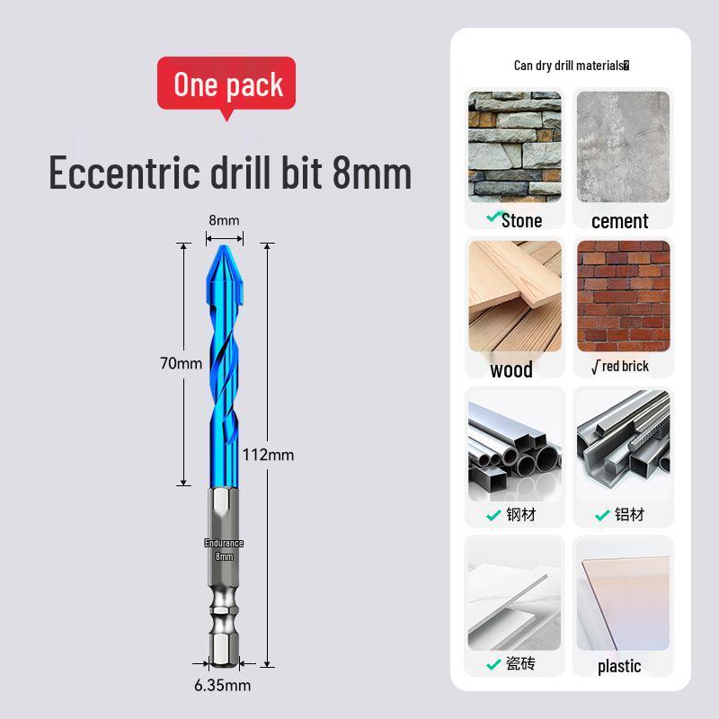 Eccentric Tile Hole Saw Drill Bit for Electric Drills