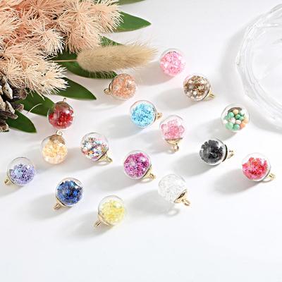 10Pcs Transparent Glass Ball Charm Pendant for Bracelet Necklace Jewelry Making DIY Earring