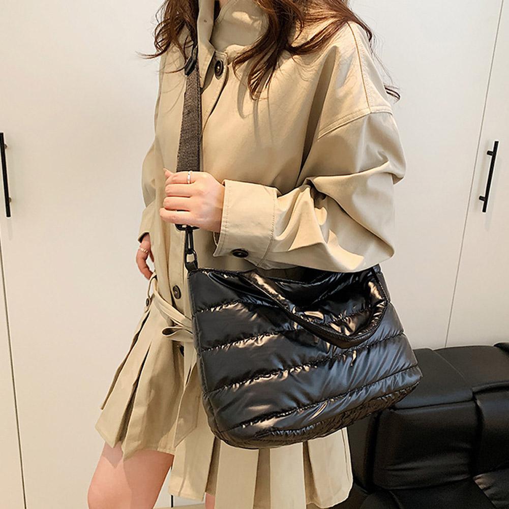 Fashion Women Shoulder Bag Winter New Mobile Space Glossy Female Bag Casual Bright Surface Crossbody Handbag