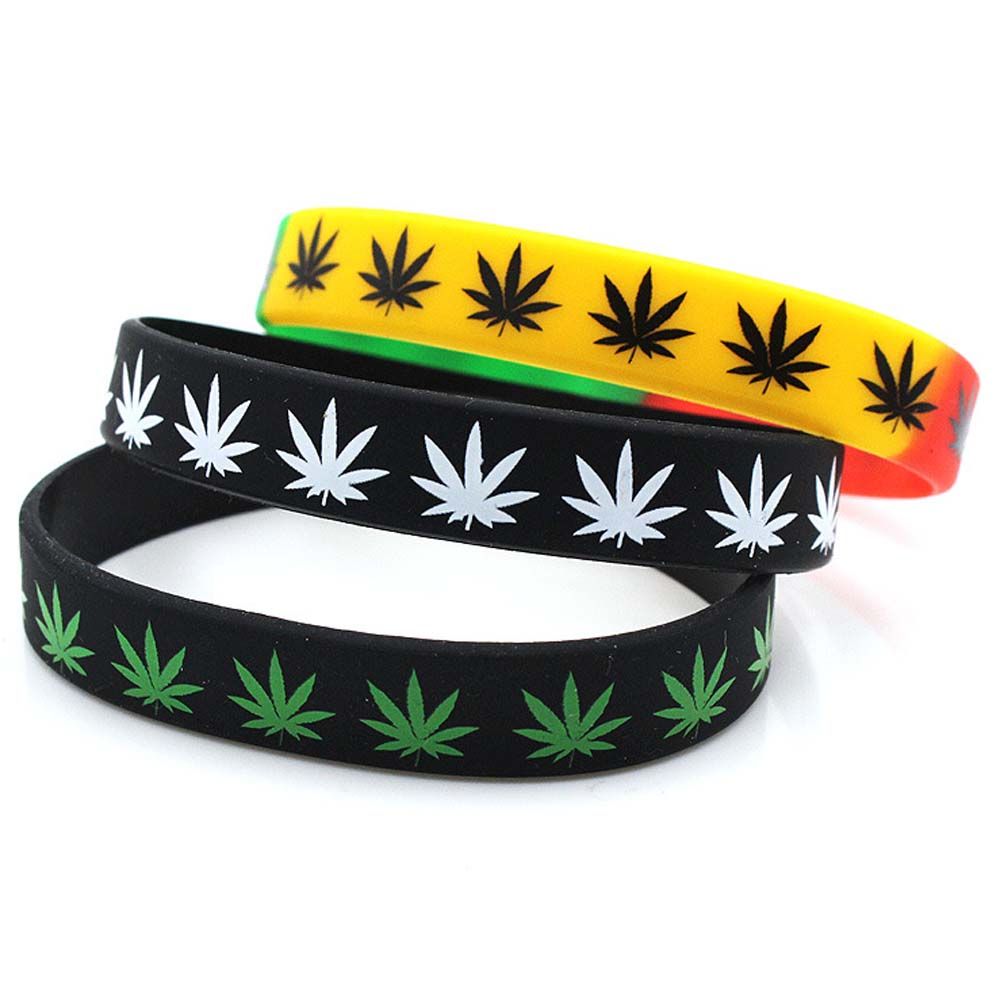 Maple Leaves Waterproof Sports Wristband Silicone Bracelet Wristband Bangle Maple Leaf Bracelet