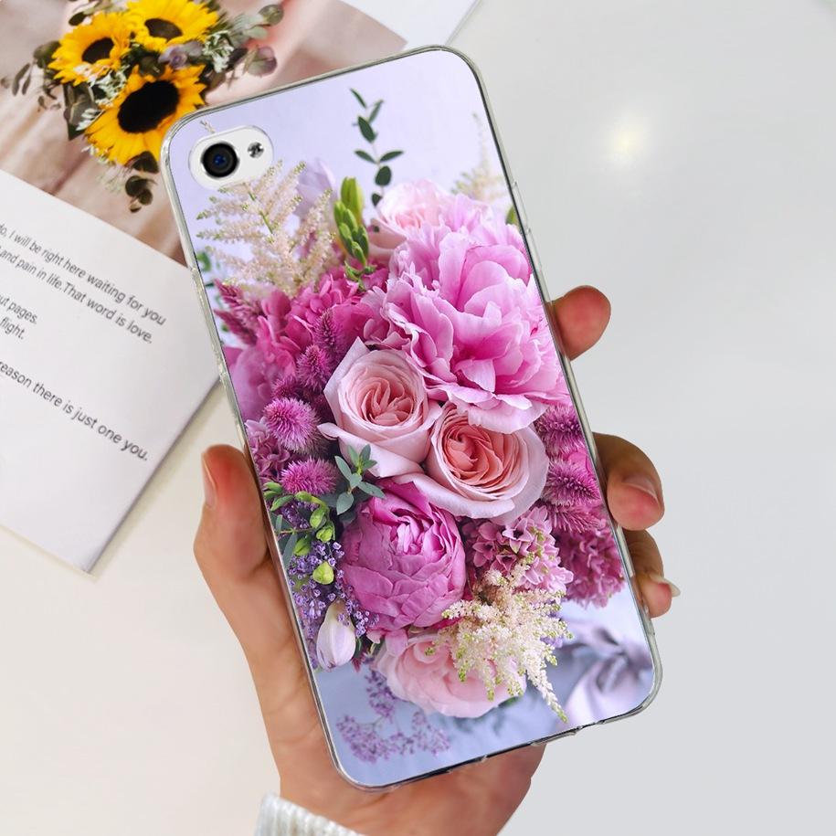 For Apple iPhone 4 Case Popular Flower Astronaut Clear Funda Soft Silicone Cover For iPhone 4s 4 S Bumper for iPhone4 Coque Capa
