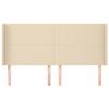 VidaXL Tête de lit avec oreilles Crème 203x16x118-128 cm Tissu3119327