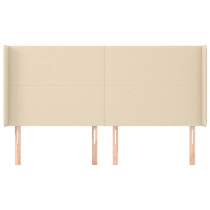 VidaXL Tête de lit avec oreilles Crème 203x16x118-128 cm Tissu3119327