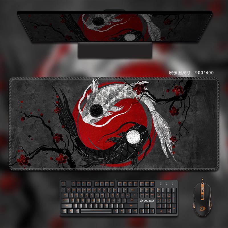 Mouse Pad Black White Non-Polar Table Mat Extra Large Keyboard Mousepad Thickened Customizable Game Mat Home Office Tablecloth