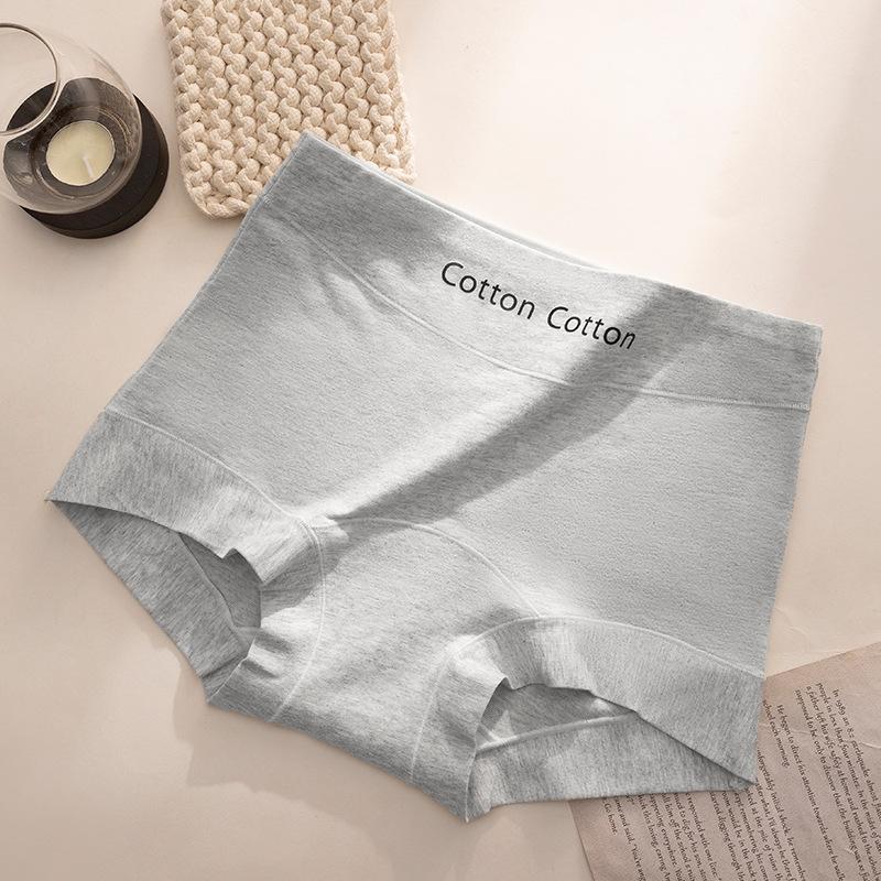 Women's Spring and Autumn Pure Cotton 10A Antibacterial Extended Crotch Breathable Sporty Mid Waist Briefs
