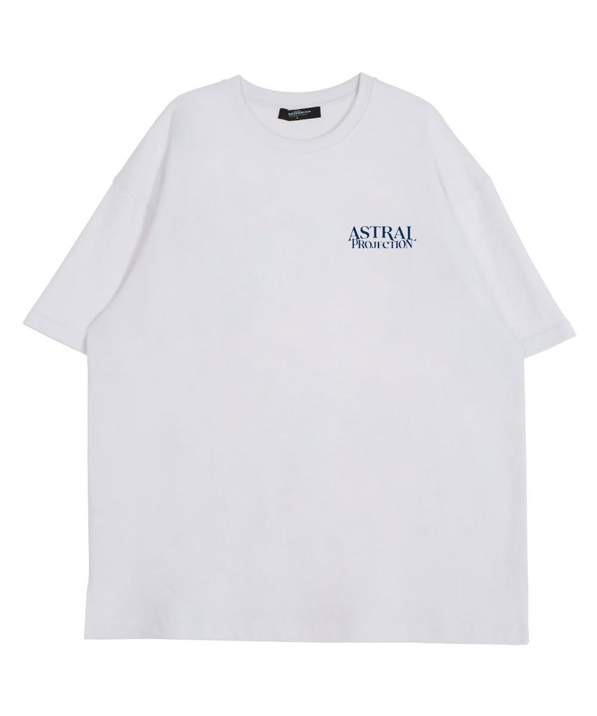 ASTRAL PROJECTION Simple Lettering Logo Round Neck 15-Count Cotton Short Sleeve T-Shirt_White