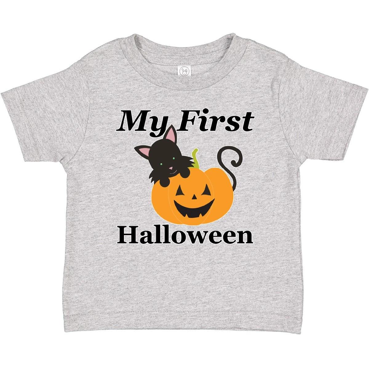 Inktastic My First Halloween Baby T-Shirt Black Cat Fall Spooky Pumpkin For Cute 120