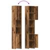 Bathroom Cabinet with Rustic Wood Look 30 x 30 x 183.5 cm Engineered Wood