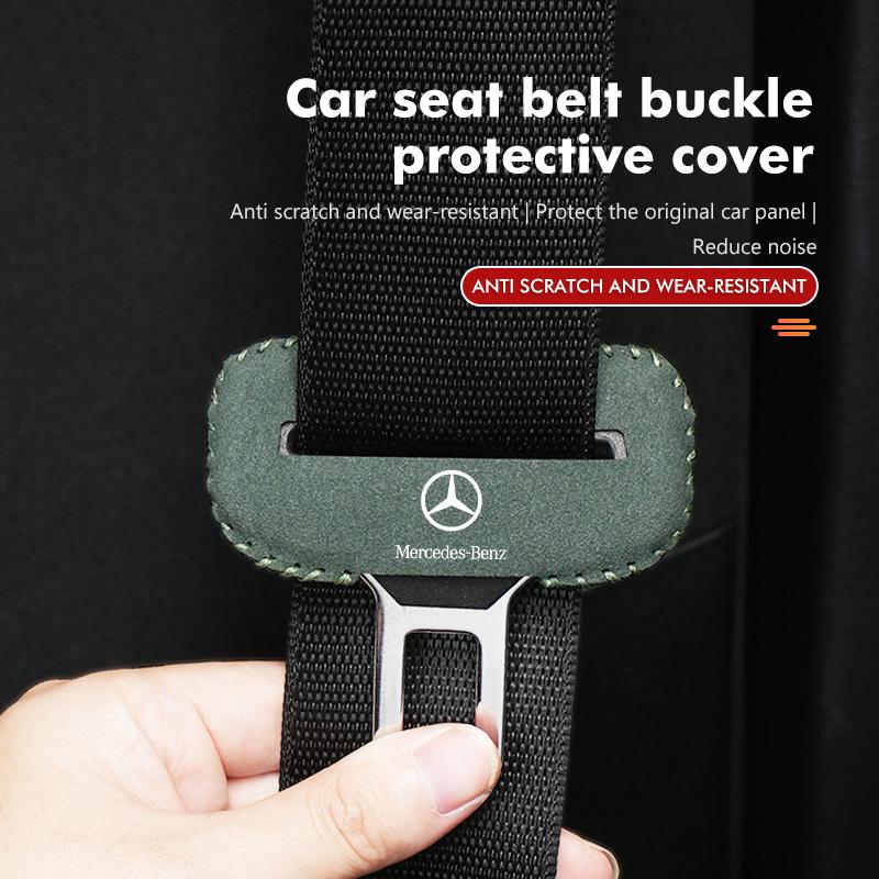FA02Car Seat Belt Buckle Clip Protector Suede Anti-Scratch Cover For Benz W202 W212 W126 W140 W168 W177 CLS GLE GLC GLS CLA