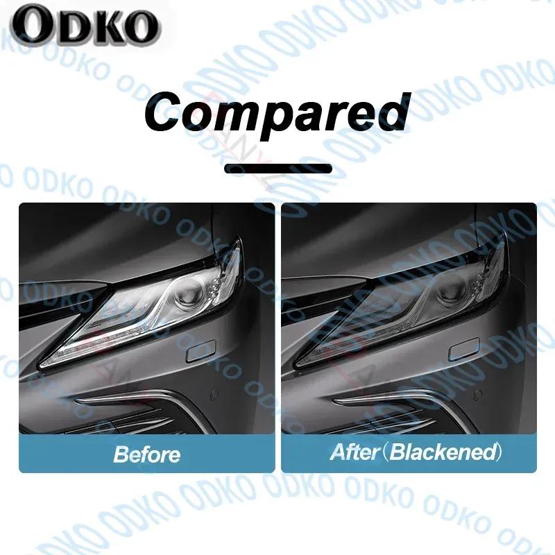 Car Headlight Tint Smoked Black Protective Film TPU Stickers TPU Sticker For Toyota Camry XV70 2018