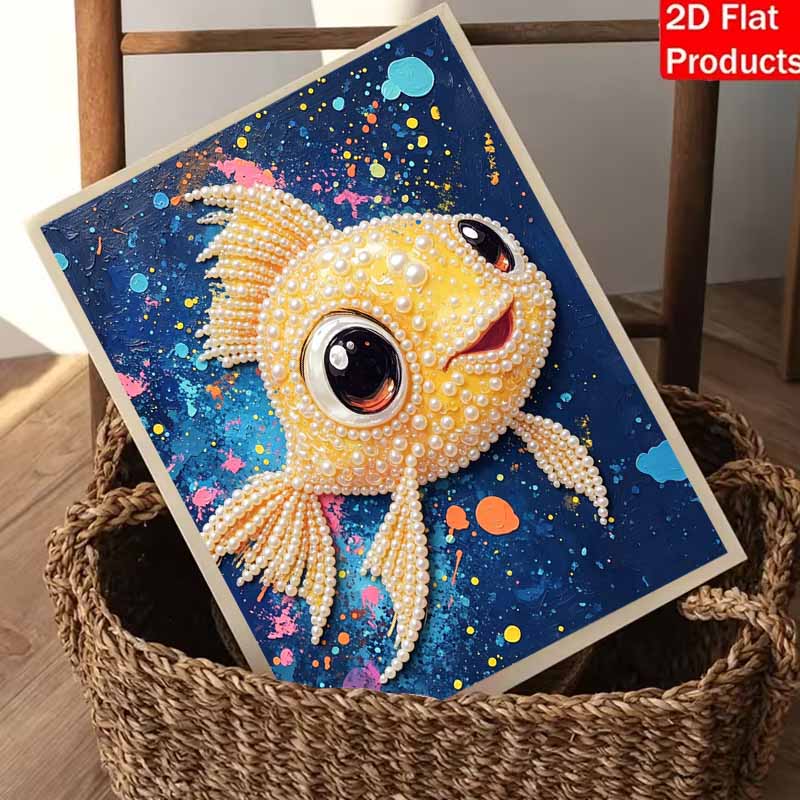 Goldfish pearl painting diy sticky diamond creative diamond painting kit living room hanging painting