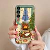 Cartoon Christmas Style Phone Case For Samsung S25,24,23,22,21,S20,Ultra,Plus,FE Black Soft Cover