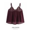 Jnleaog Spring New Arrival Women's Clothing Fashion Style Fashion Design In Stock Sleeveless Mesh Splicing Sling Tops
