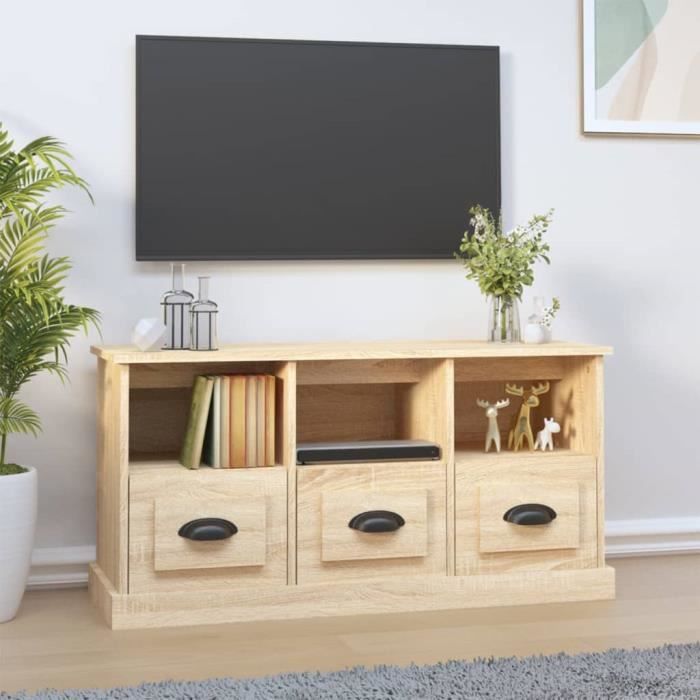 VidaXL Meuble TV chêne sonoma 100x35x50 cm bois d'ingénierie 816291