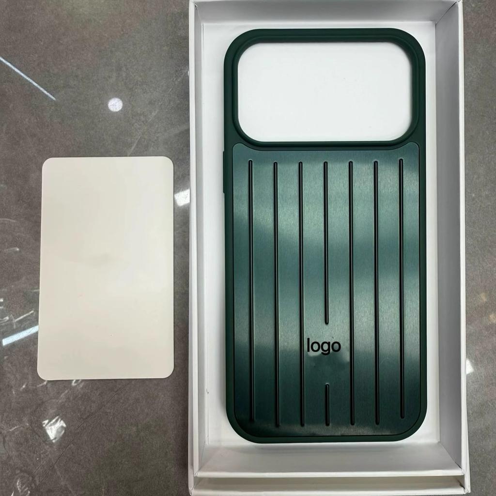 Business 3D Aluminum Alloy Corrugated Stripe Stylish Case For IPhone 17 Pro Max 16 15 14 13 Advanced Minimalist Solid Color Sle Luggage Non-Slip Cover