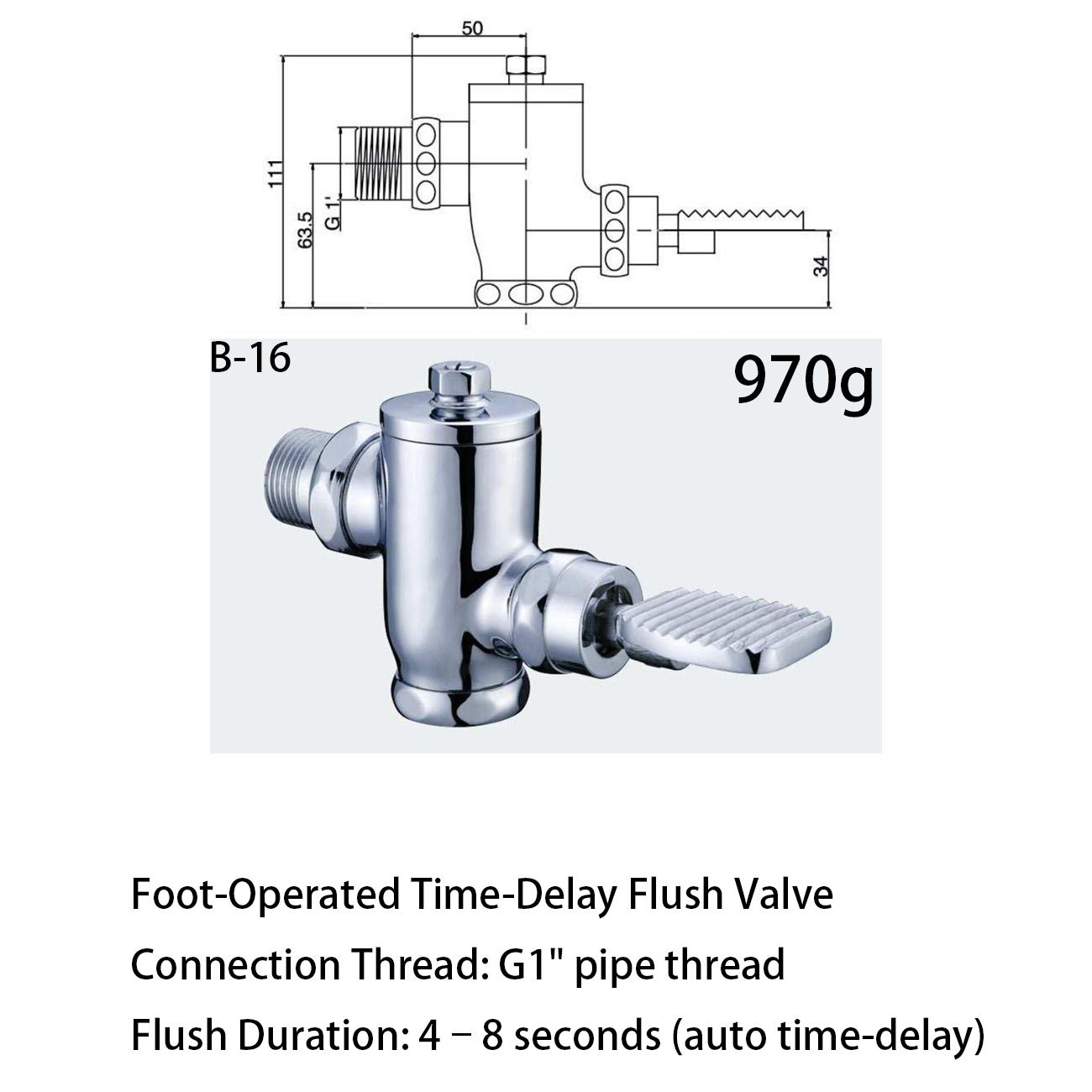 Price Sanitary Ware Brass Foot Pedal Dual-Flush Delay Valve Self-Closing Urinal Valve for Hotel Toilet Bathroom