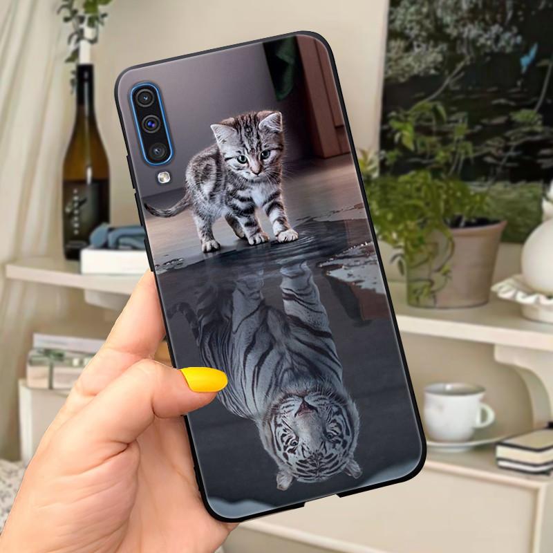 Phone Case For Samsung Galaxy A30s A50 Case Cute Silicone Black Back Covers on For Coque Samsung A50 s A50s A 30s Cover Bumper