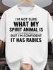 Humorvolles Herren-Spirit Animal T-Shirt - Bequemes und flexibles Rundhals-T-Shirt mit lustigem Design, Perfekt für Fitnessstudio, Outdoor
