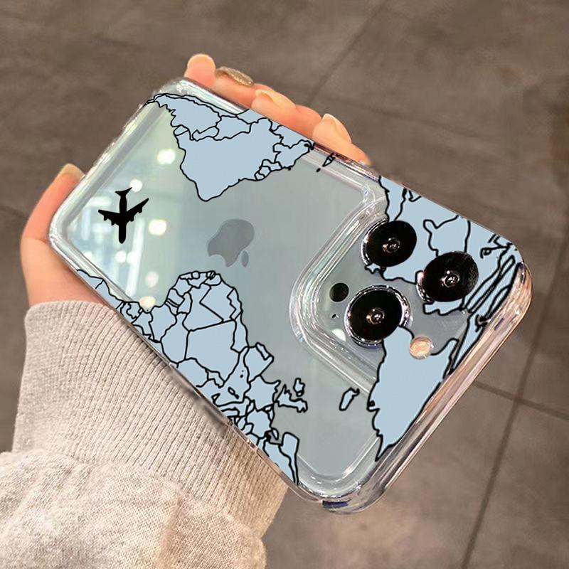Custodia Trasparente Design Viaggio Aereo Per Custodie iPhone 16 Custodia Per iPhone 15 Pro Max Per iPhone 14 13 12 11 XS X XR 7 8 Plus Cover