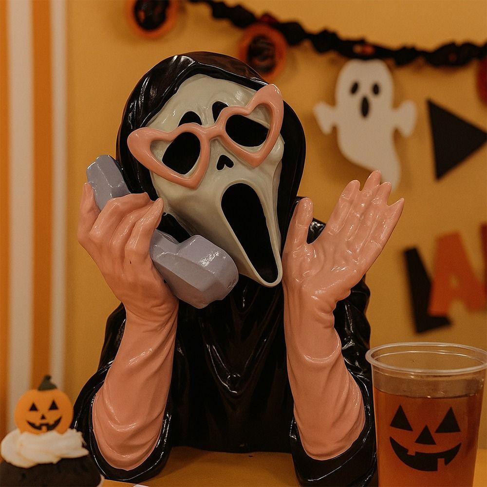 Luminous Halloween Ghost Figurine Pink Glowing Ghost Ornament  Halloween Party