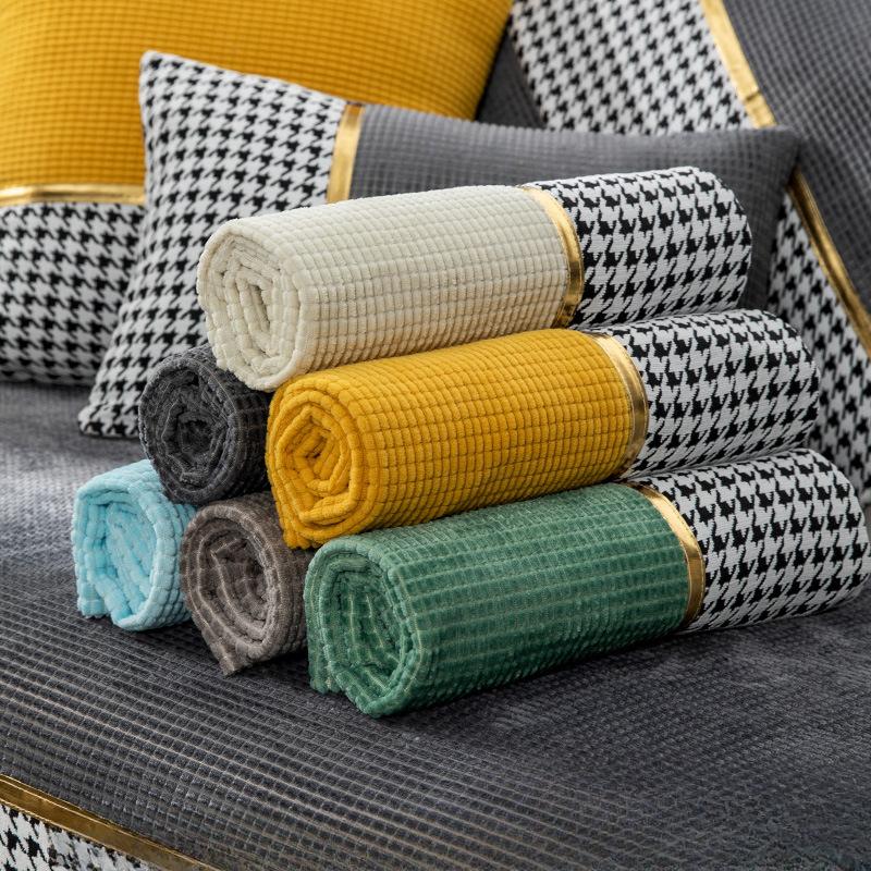 Winter Verdicktes Kurzes Plüsch Sofakissen Nordisches Einfaches Leichtes Luxus Sofabezug Kissen Rückenlehne Handtuch Armlehne Handtuch