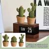 Knitted Cactus 3D Printed Decorative Ornament for Home Desk Office Tabletop Display Potted Plant Shaped Modern Minimalist Style
