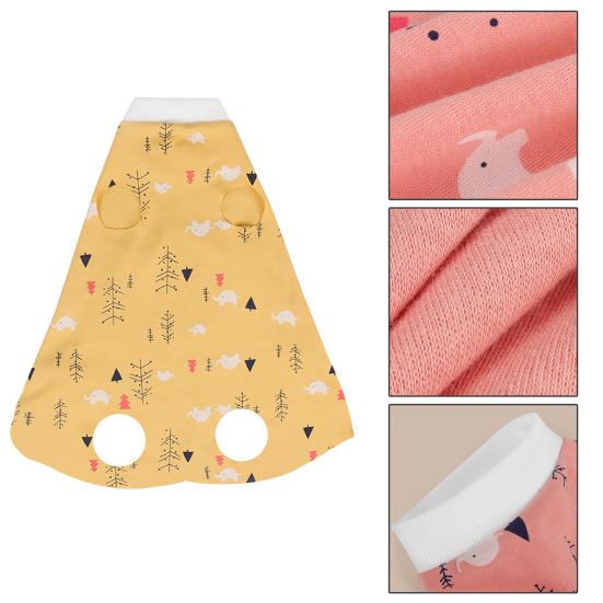 Cartoon Print Cat Recovery Suit Elastic Neck Back Bandage Breathable Cat Onesie Surgery Recovery Suit Female Cat Spay Recovery Suit