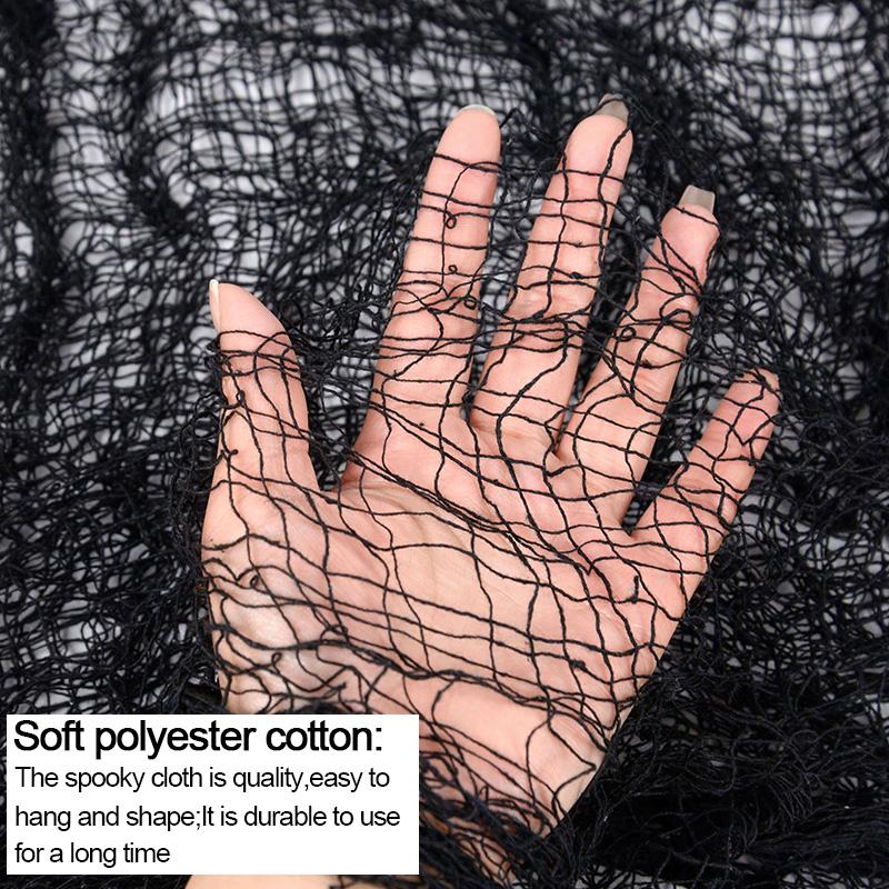 1/5Pcs Halloween Black Gauze Cloth Haunted Houses Horror Props For Halloween Party Home Indoor Outdorr Decoration Scary Fabric