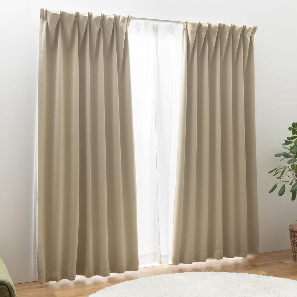 Univer Curtain Set Grade 1 Light UV Protection Energy 100cm Wide X 190cm Set of Blink Ready-to-Use (with Lace), Blocking, (Over 70%), Mirrored,