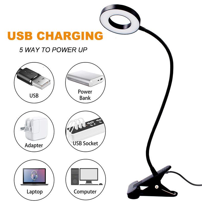 LED Beauty Magnifier Lamp for Nails & Microblading - Flicker-Free, Dimmable, Eye Protection, Three-Color Options